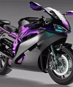 Black And Purple Motorcycle Diamond Painting
