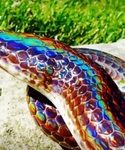 Black And Rainbow Snake Diamond Painting