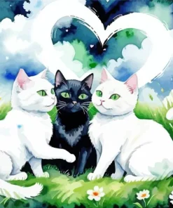 Black And White Cats Diamond Painting