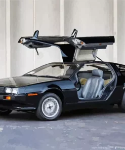 Black Delorean Car Diamond Painting