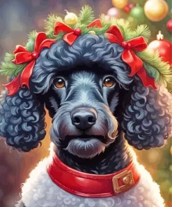 Black Dog Poodle Art Diamond Painting