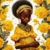 Black Girl in Yellow Diamond Painting