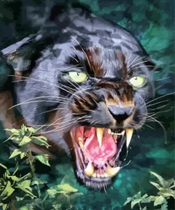 Black Jaguar Diamond Painting
