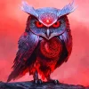 Black Owl With Red Eyes Diamond Painting
