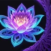 Blue And Purple Lotus Flower Diamond Painting