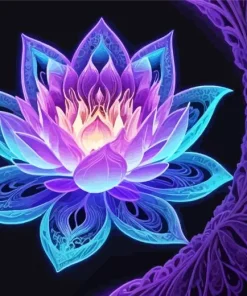 Blue And Purple Lotus Flower Diamond Painting