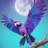 Blue And Purple Parrot Diamond Painting
