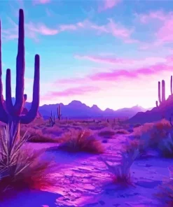 Blue And Purple Sunset Desert Diamond Painting