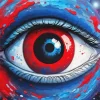 Blue And Red Eye Art Diamond Painting