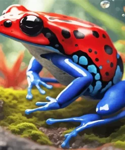 Blue And Red Frog Diamond Painting
