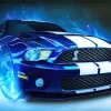Blue And White Mustang Sport Car Diamond Painting