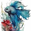 Blue Betta Fish Art Diamond Painting