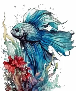 Blue Betta Fish Art Diamond Painting