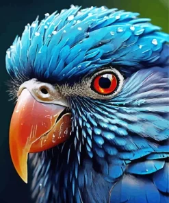 Blue Bird Face Diamond Painting