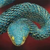 Blue Bush Viper Snake Diamond Painting