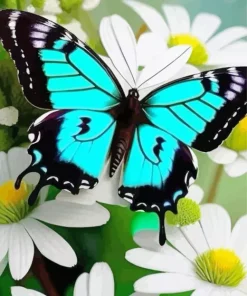 Blue Butterfly And Flower Diamond Painting