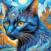 Blue Cat Art Diamond Painting