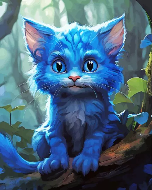 blue cat baby Diamond Paints Blue Cat Baby Diamond Painting
