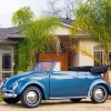 Blue Convertible Beetle Diamond Painting