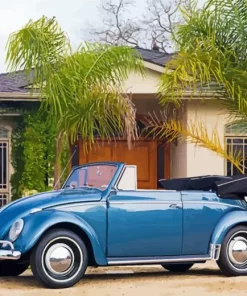 Blue Convertible Beetle Diamond Painting