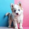 Blue Eyed Pomsky Diamond Painting