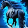 Blue Fire Horse Diamond Painting