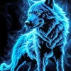 Blue Flame Wolf Diamond Painting