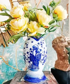 Blue Flower Vase Diamond Painting