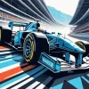 Blue Formula 1 Car Art Diamond Painting