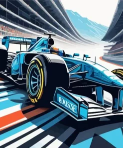 Blue Formula 1 Car Art Diamond Painting