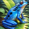 Blue Frog On Leaf Diamond Painting