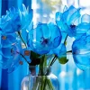 Blue Glass Flowers Diamond Painting
