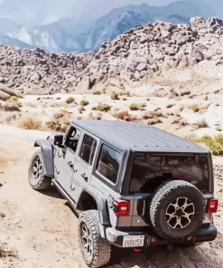 Blue Gray Jeep Car Diamond Painting