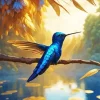 Blue Hummingbird Diamond Painting