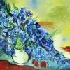 Blue Iris Vase Art Diamond Painting