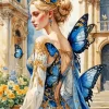 Blue Lady Butterfly Diamond Painting