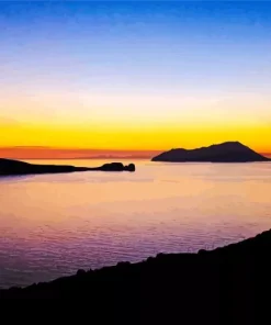 Blue Lagoon At Sunset Diamond Painting