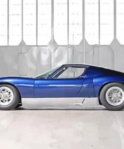 Blue Lamborghini Miura Car Diamond Painting