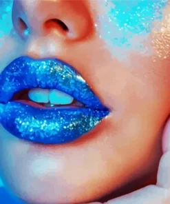 Blue Lips Diamond Painting