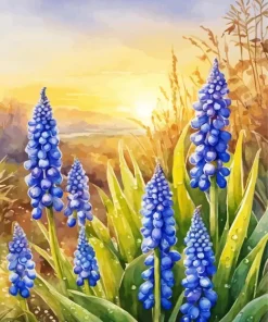 Blue Lupine Flowers Diamond Painting