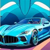 Blue Maserati MC20 Diamond Painting