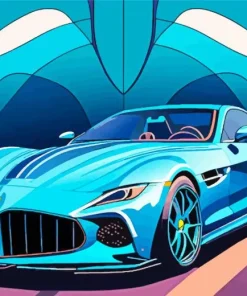 Blue Maserati MC20 Diamond Painting