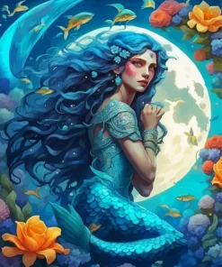 Blue Mermaid Diamond Painting