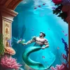 Blue Merman Diamond Painting