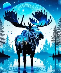 Blue Moose Diamond Painting