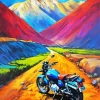 Blue Motorcycle Diamond Painting