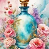 Blue Perfume Bottle Art Diamond Painting
