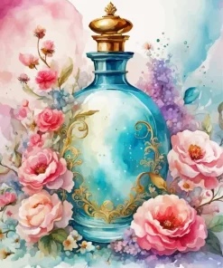 Blue Perfume Bottle Art Diamond Painting