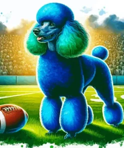 Blue Poodle Dog Diamond Painting