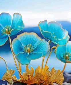 Blue Poppies Diamond Painting